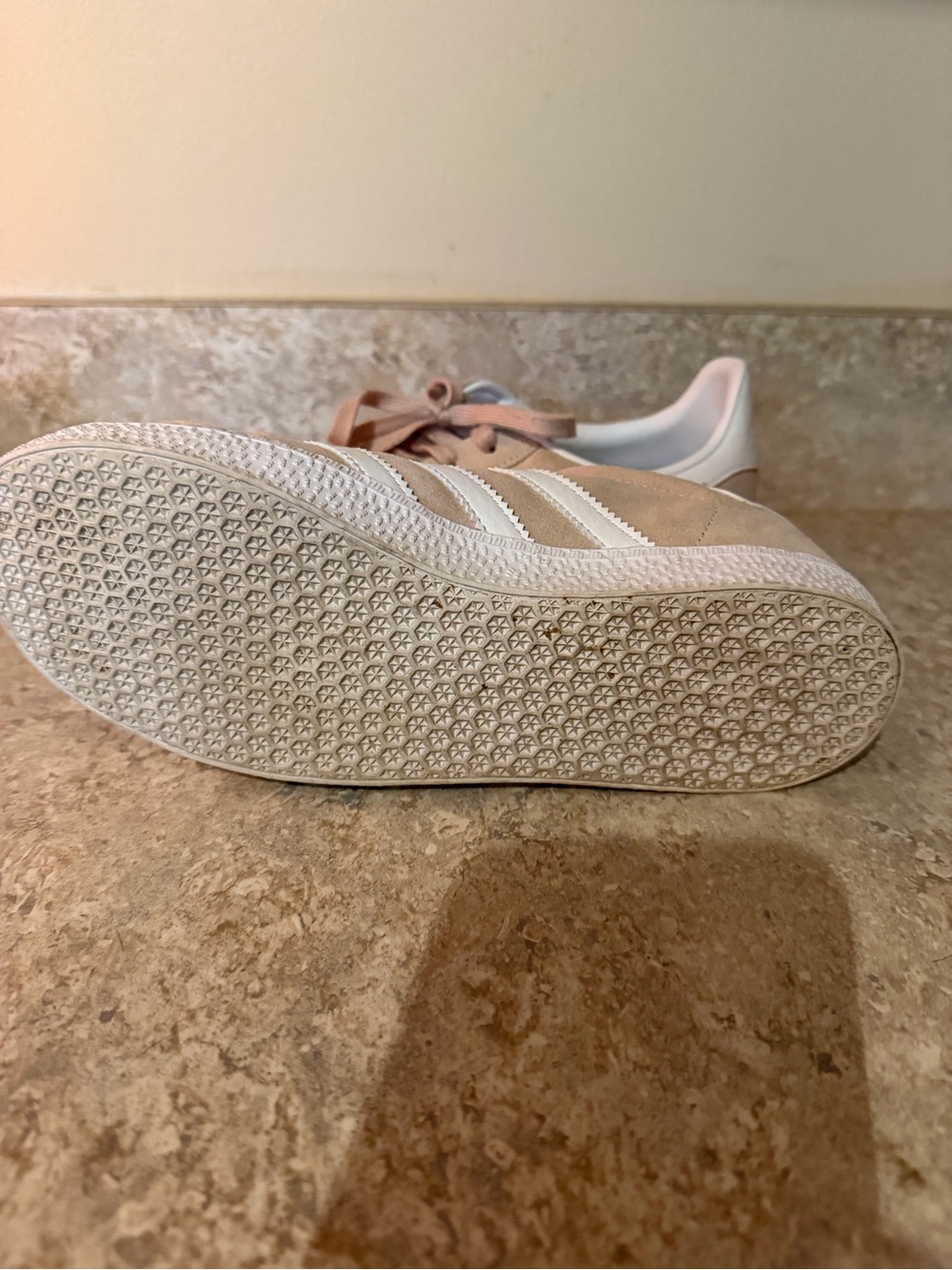 Big kids adidas Gazelle Suede Sneakers - Blush Pink (tan) & White - Picture 6 of 6